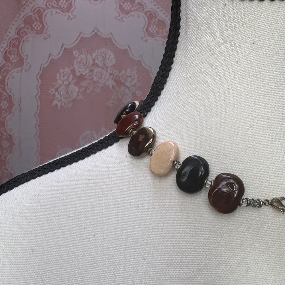 Statement Beaded Necklace – Earth Tones - Picture 6 of 6
